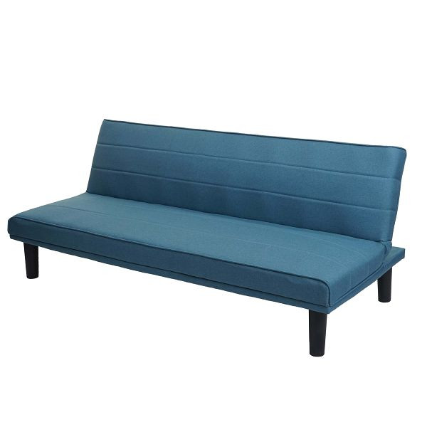 Mendler Schlafsofa HWC-J17, Couch Klappsofa Gästebett Bettsofa, Schlaffunktion Stoff/Textil, türkis-blau, 75463