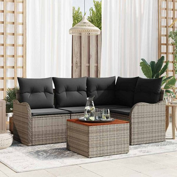 vidaXL Garten-Sofa-Set 5-teilig Grau, 3356116, 8721288363879