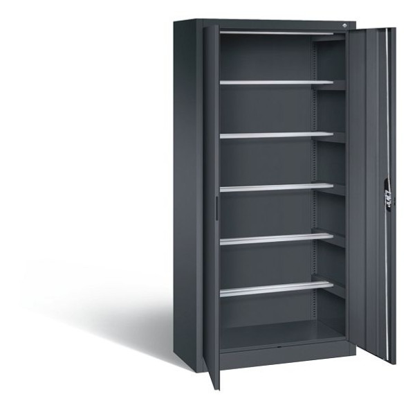 C+P Büroschrank Acurado, H1950xB930xT400mm, Farbe: Schwarzgrau, Muldengriff, 9260-600 S10329