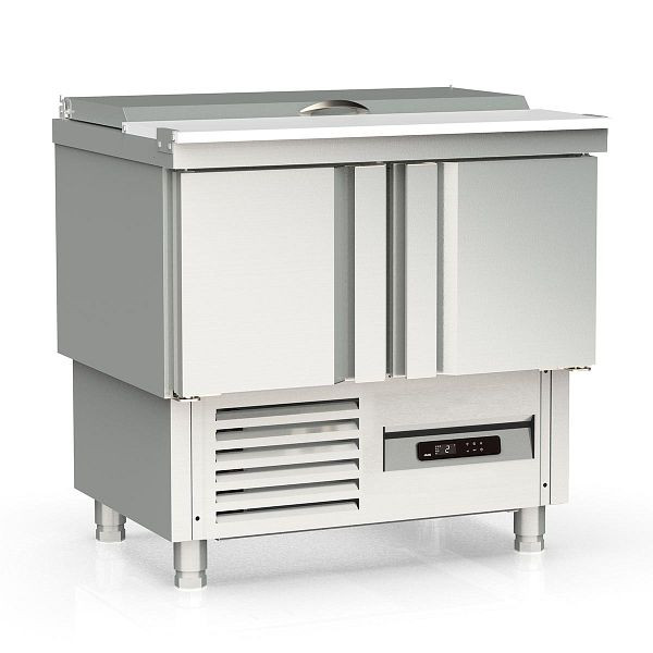 Vaiotec TOPLINE Saladette 700 / 2-fach mit Türen, Edelstahldeckel, GN 1/6, Breite: 925 mm, 11599