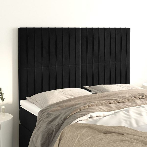 vidaXL Kopfteile 4 Stück Schwarz 72x5x78/88 cm Samt, 3116620