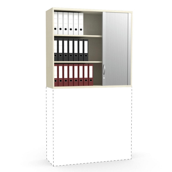 Deskin Rollladen-Aufsatzschrank Multi M pro, Ahorndekor, B 1200 x H 1110 x T 420 mm, 270209