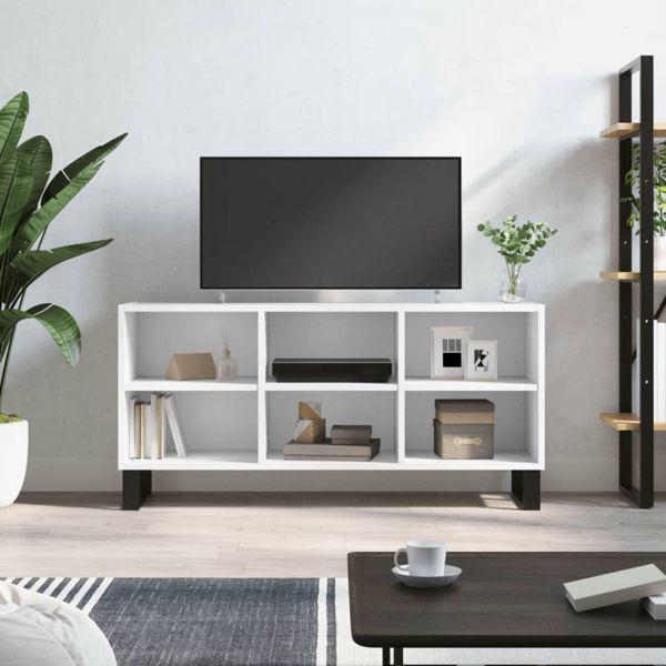 vidaXL TV-Schrank Weiß 103,5x30x50 cm Holzwerkstoff, 826996