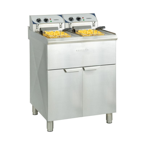 Casselin Standfritteuse Profi 2 x 10L, Gehäuse Edelstahl, CFP102TC