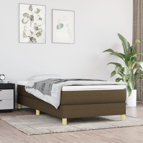 vidaXL Boxspringbett mit Matratze Dunkelbraun 80x200 cm Stoff, 3144130