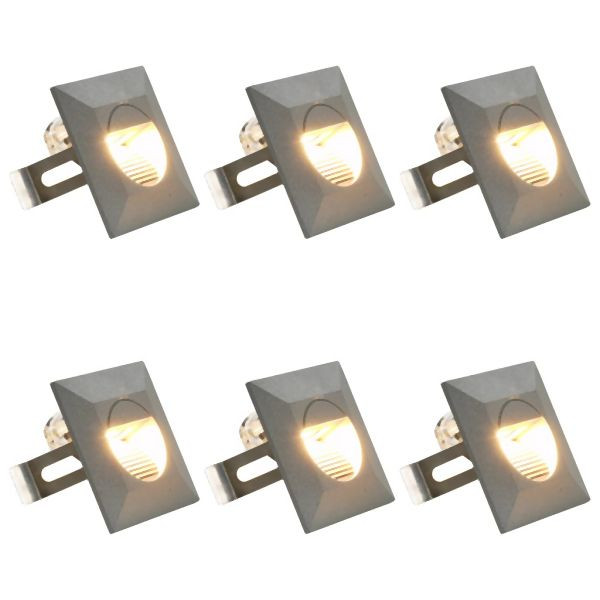 vidaXL Außenwandleuchten 6 Stück LED 5 W Silbern Quadratisch, 45656