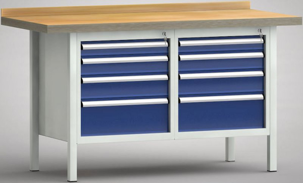 KLW Standard-Werkbank - 1500 x 700 x 900 mm L x T x H (ERGO-Version), links & rechts 75EA/100EA/125EA/200EA, WS177E-1500M40-E7031