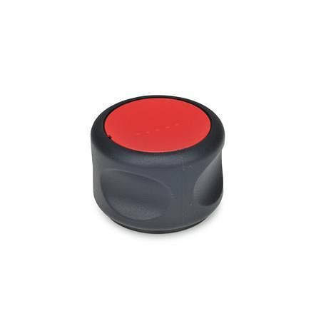 Ganter Softline-Softline-Drehknöpfe, Kunststoff, Buchse Stahl (GN 624-63-B12-DSG), VE: 5 Stück, 624-63-B12-DSG