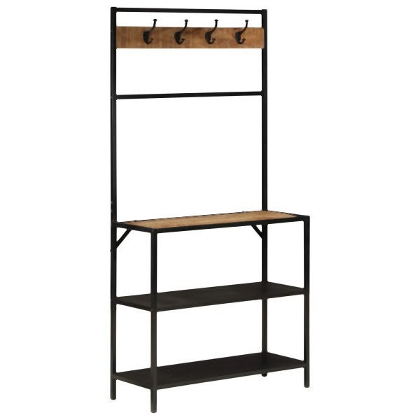 vidaXL Garderobenständer 90x35x180 cm Massivholz Mango und Eisen, 358568