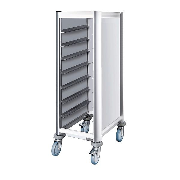 WAS Trolley Mensa Tablettwagen für 7 Tabletts, 51,5 x 47,5 x 125 cm, Alu-Profile/MDF, 1955407