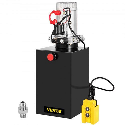 VEVOR Einfachwirkende 15 L Hydraulikpumpe Kippanhänger, Hydraulikpumpe Einfach Wirkendes Aggregat 12 V 3200 PSI Max, Druck 1,6–3 kW, CZYYB15LTXDZY0001V0