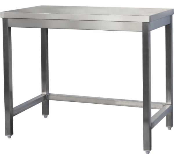 A&S Gastro Edelstahl Arbeitstisch verschweißt, Tiefe 700mm, ohne Grundboden, AISI 304, 2000 x 700 x 850 mm, ART207