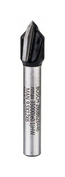 Bosch V-Nutfräser, 6 mm, D1 9,5 mm, L 12,4 mm, G 45 mm, 90°, 2608628446