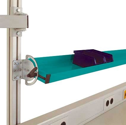 Manuflex Neigbare Ablagekonsole für CANTOLAB und ALU, Nutztiefe 345 mm, für Tischbreite 1500 mm, Wasserblau, ZB8303.5021