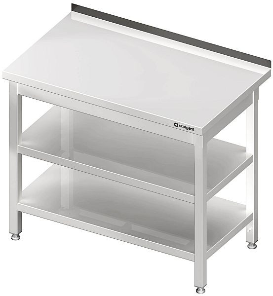 Stalgast Arbeitstisch mit Grund und Zwischenboden, 2400x600x850 mm, mit Aufkantung, verschweißt, VAT24603A
