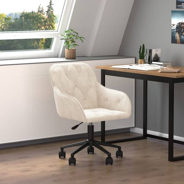 vidaXL Bürostuhl Drehbar Creme Samt (Polyester), 344876