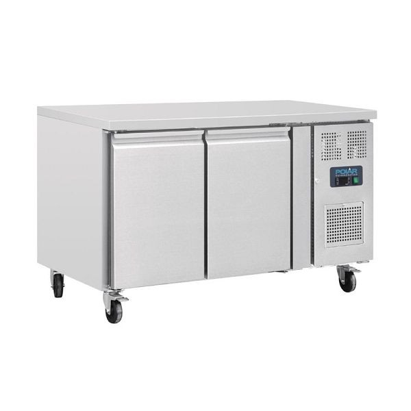 Polar Serie U Kühltisch 228 Liter 2-türig, Finish: Edelstahl, G377