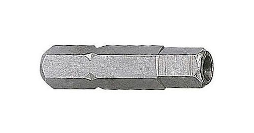 Kraftwerk 1/4" Bit für Innensechskant-Schrauben 25mm 3mm mit Bohrung an der Spitze, VE: 5 Stück, 2678-5