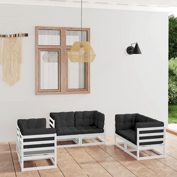 vidaXL 6-tlg. Garten-Lounge-Set mit Kissen Kiefer Massivholz, 3076490