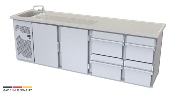 hefa Theke Novis 28V/1L-TTZZ, Abmaße: 950 x 2.800 x 650/700 mm, Novis 28V/1L-TTZZ