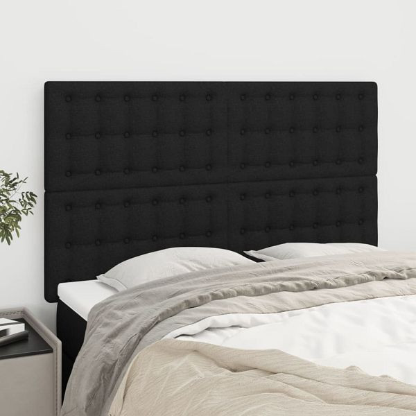 vidaXL Kopfteile 4 Stück Schwarz 72x5x78/88 cm Stoff, 3116766