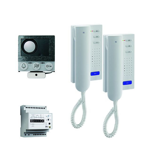 TCS audio:pack Einbau für 2 Wohneinheiten, mit Einbaulautsprecher ASI12000 + 2 Türtelefon ISH3030 + Steuergerät BVS20, PAIH020/004