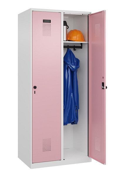 C+P Spind Evolo PLUS, 2 Abteile, 1850x800x500mm, 9016/3015, Verschluss Drehriegel, Ablageböden 2, 049000-22 S10018