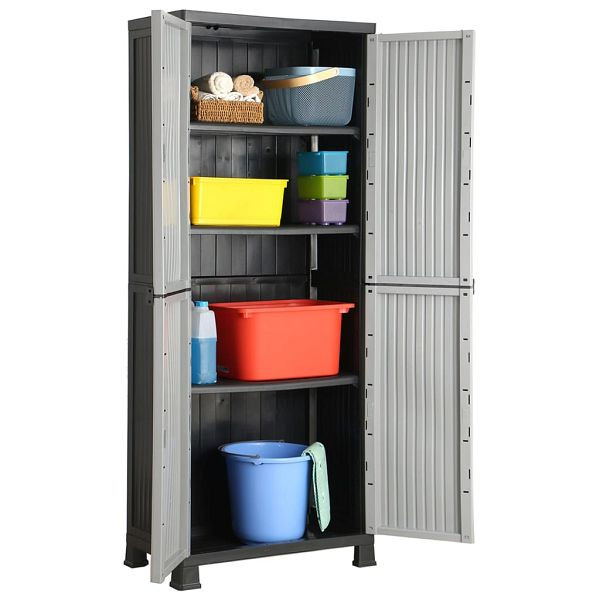 vidaXL Kunststoffschrank 68x39x171,5 cm, grau, Ordnung, 337896