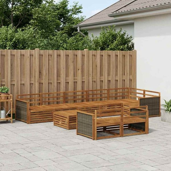 vidaXL Outdoor-Sofagarnitur 9-teilig, 3383527, 8721288709141