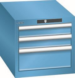 LISTA Schubladenschrank 18x27E (BxTxH) 411x572x383mm KEY Lock, Lichtblau, 3 Schubladen, Fronthöhen: 75 - 150 mm, 78.408.010