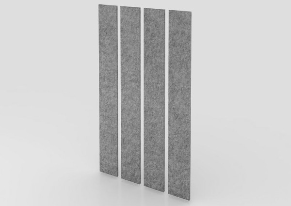 Hammerbacher Akustik-Wandpanel, 200x25 cm, grau-meliert, bestehend aus 4 Paneelen, VAWP200/5