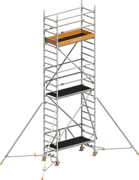 Layher Gerüst Zifa P2 mit Uni Telegeländer und Gerüststützen, Max. Plattformhöhe: 4,61 m, 1416235