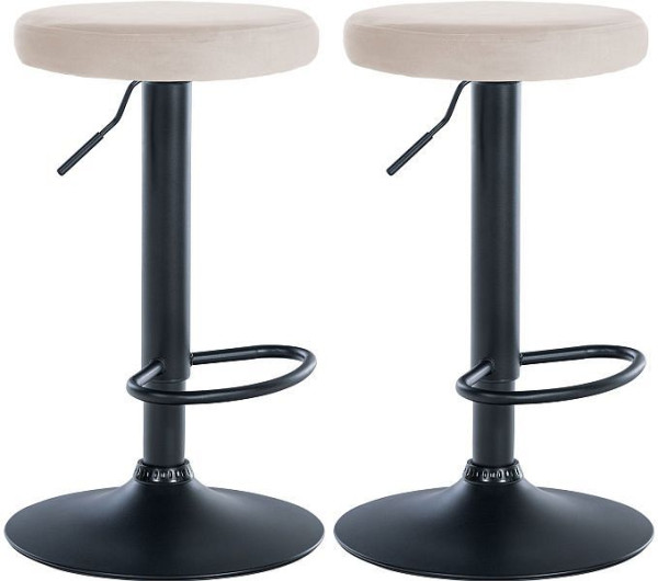 CLP Barhocker Ponte Samt schwarz, creme, VE: 2 Stück, 323471