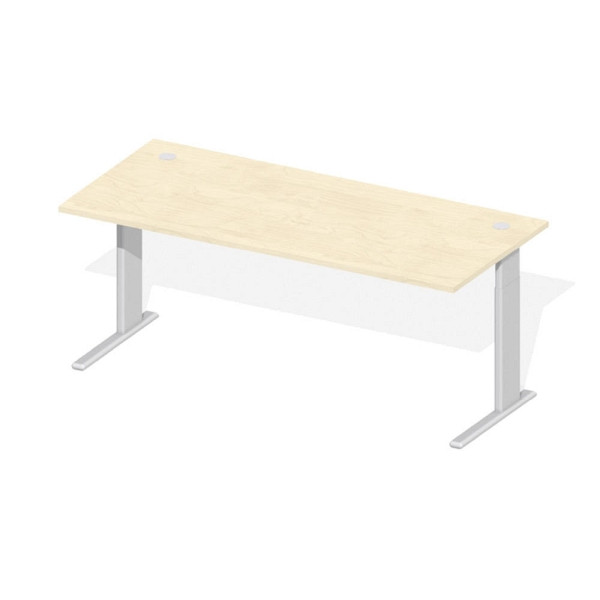 Deskin Schreibtisch Comfort M MULTI M, Ahorndekor, Gestell Alusilber, B 1800 x T 800 x H 640 - 820 mm, 275441