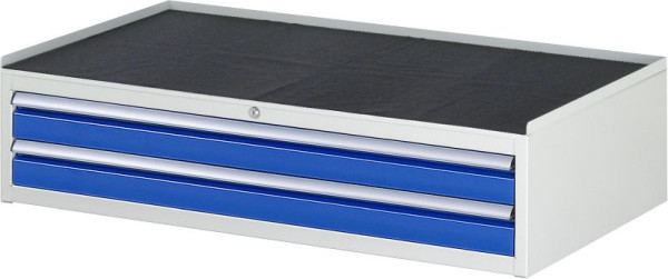 RAU Schubladenschrank Serie 7000, B1145 x T650 x H285mm, Metallauflage, Höhe 25 mm, Schubladen: 2xH90 mm, 13-XXL1.3A-MT.11