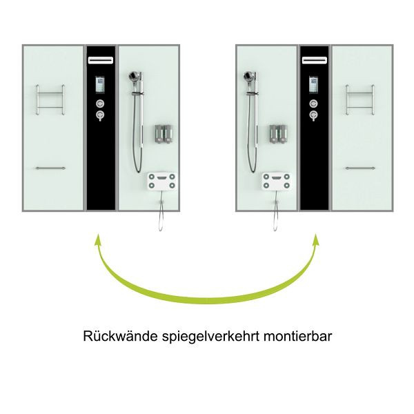 TroniTechnik LIMNOS Komplettdusche 170 x 90 cm, Weiß, Acrylbadewanne, Sicherheitsglas, Aluminiumprofile, Pulverbeschichtung (rostfrei), 1119