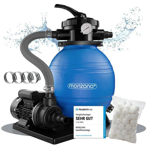 monzana Sandfilteranlage 10200 L/h inkl Filterbällen, 109574