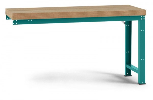 Manuflex Anbauwerkbank PROFI Standard mit Multiplexplatte, BxTxH = 1500 x 700 x 850 mm, Wasserblau, WP4015.5021