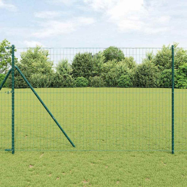 vidaXL Zaun mit Pfosten Grün 1.5 x 10 m Stahl, 3350293