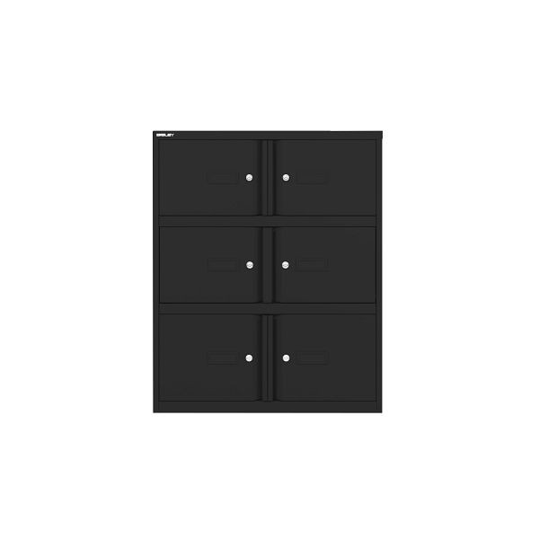 Bisley Essentials Office Locker, Höhe 1000-1024 x Breite 800 x Tiefe 470 mm, 633 schwarz, YELD0810633