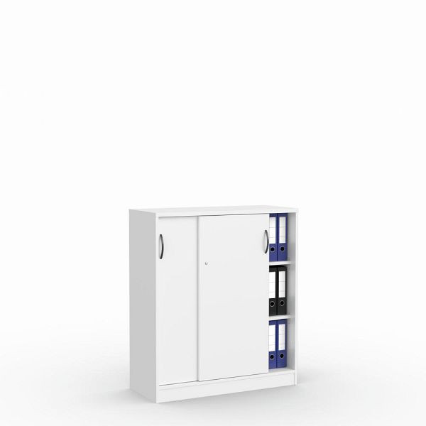 Deskin Schiebetürenschrank MULTI M, Dekor weiß, B 1000 x H 1145 x T 420 mm, 273439