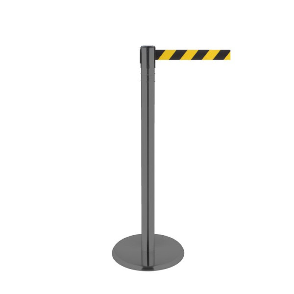 Stein HGS Personenleitsystem -P-Line 360-, Metall, grau beschichtet, gelb/schwarz diagonal (schraffiert), mit Sicherheitsverschluss (selbstlösend), Gurtlänge: 2,3 m, 40008-1703