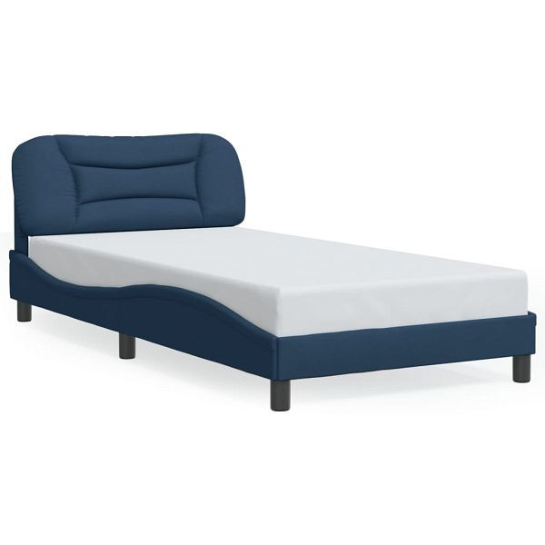 vidaXL Bettgestell mit Kopfteil Blau 100x200 cm Stoff, 3207757
