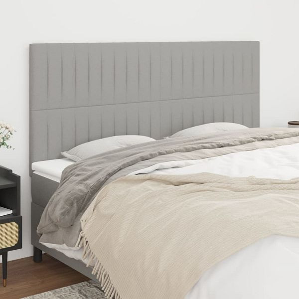 vidaXL Kopfteile 4 Stück Hellgrau 90x5x78/88 cm Stoff, 3116584