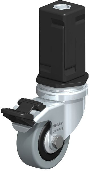 Blickle LRA-VPA 50G-FI-FA-EV05 Apparate-Lenkrolle mit Expander & Feststeller, Vollgummi, Grau, 847942
