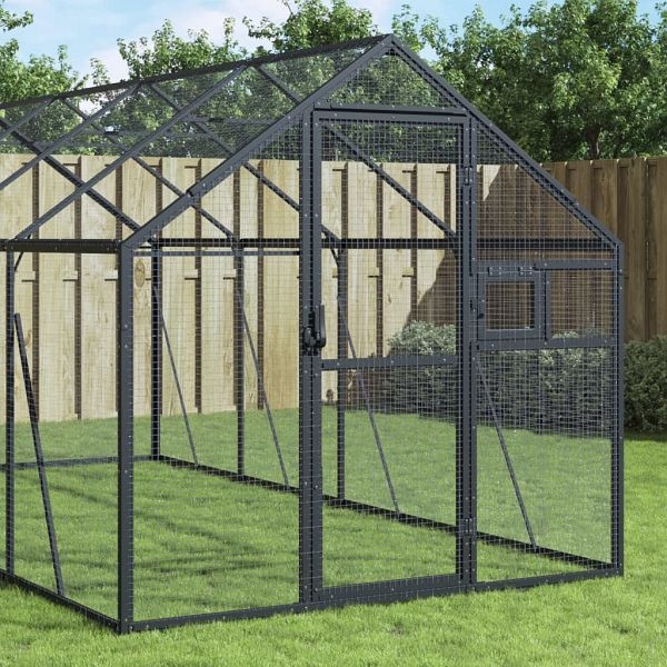 vidaXL Voliere Anthrazit 1,79x6x1,85 m Aluminium, 3155804