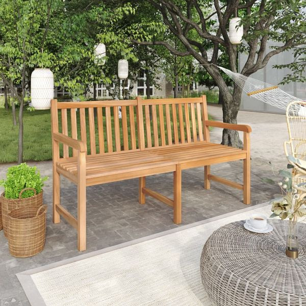 vidaXL Gartenbank 150 cm Massivholz Teak, 316623