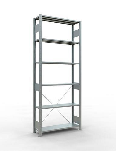 Schulte Fachbodenregal, Grundfeld, 6 Lagerebenen, Kreuzstrebe, Fachlast 150 kg, 1060 x 336 x 2500 mm, 278689