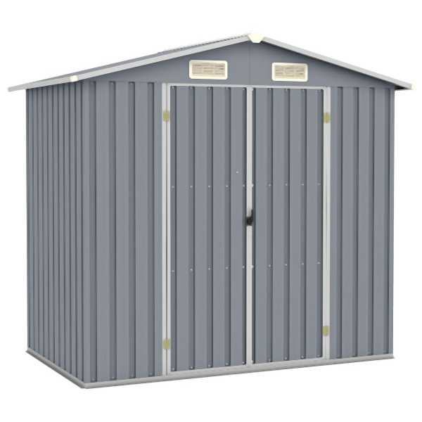 vidaXL Gerätehaus Grau 205x129x183 cm Verzinkter Stahl, 46298