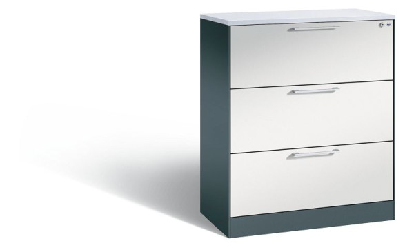 C+P Schubladenschrank Asisto, H1010xB800xT435 mm, Anthrazit/Lichtgrau/DBS Hellgrau, 146043-312 S10181